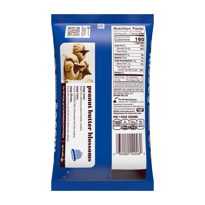 Image of HERSHEY'S KISSES Milk Chocolate Santa Hat, Christmas , Candy Bag, 9 oz Packaging