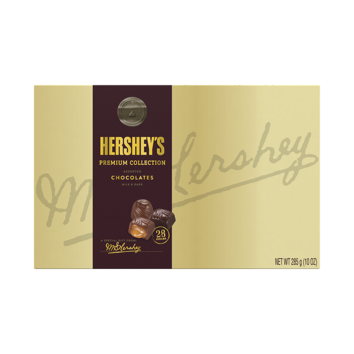 Image of HERSHEY'S Pot of Gold Premium Collection Milk and Dark Chocolate Assorted Gift Box Packaging
