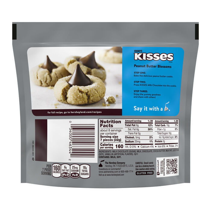 Image of HERSHEY'S KISSES Milk Chocolate Candy Share Pack, 9.5 oz Packaging
