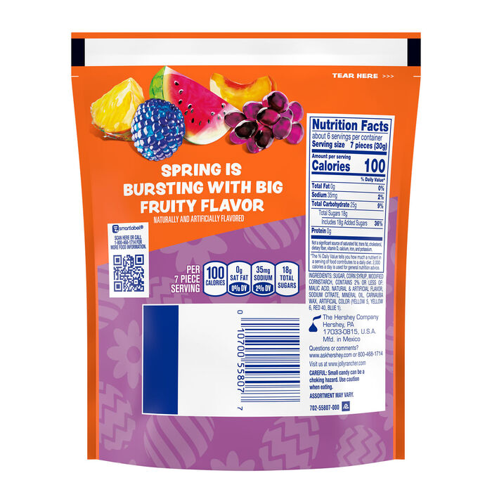 Image of JOLLY RANCHER Fruity Mix Easter Gummies Share Bag, 6.8 oz Packaging