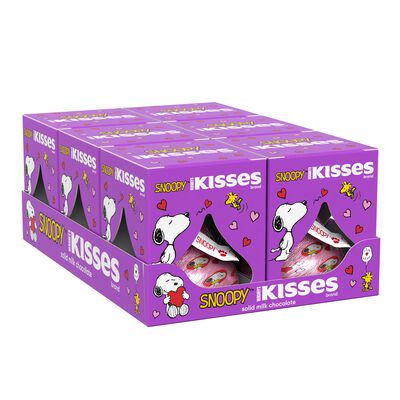 HERSHEY'S KISSES Snoopy&trade; and Friends Solid Milk Chocolate Valentine's Candy Gift Boxes, 1.45 oz (6 Count)