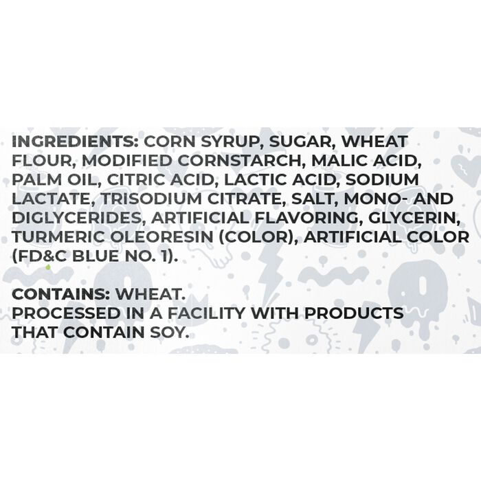 Image of Sour Strips Green Apple Candy Peg Bag, 3.4oz Packaging