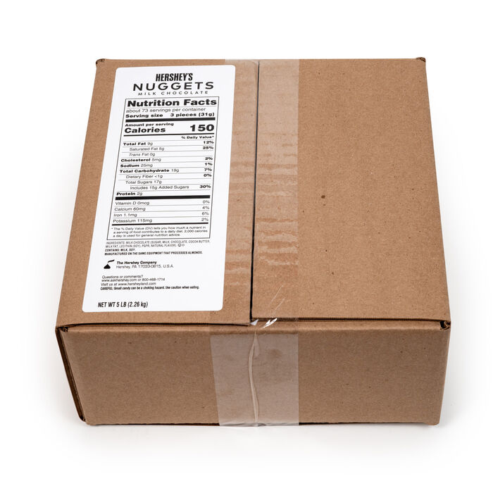 Image of HERSHEY'S NUGGETS Milk Chocolate 5lb Bulk Box Packaging