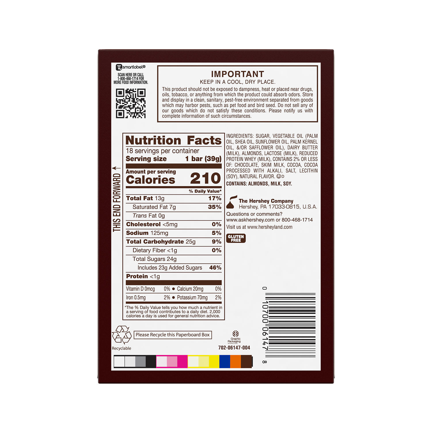 Chocolate sales toffee bar
