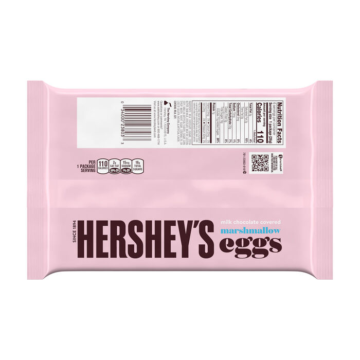 Image of HERSHEY'S Milk Chocolate Covered Marshmallow Eggs, Easter  Candy  Pack, 0.95 oz  (6 Count) Packaging