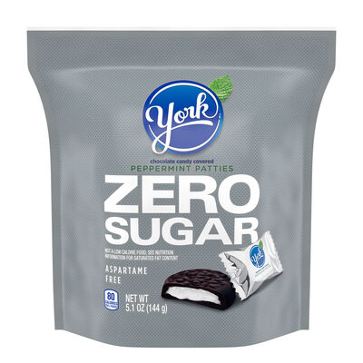 YORK Zero Sugar Dark Chocolate Candy Peppermint Patties Miniatures 5.1oz Candy Bag
