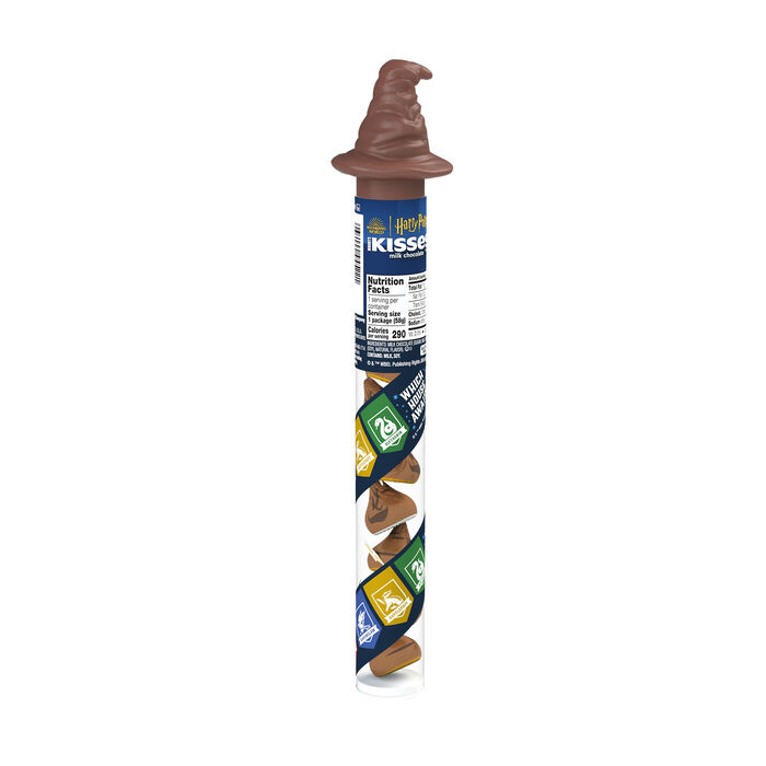 Image of HERSHEY'S KISSES Milk Chocolate Harry Potter™ Halloween Candy Plastic-Filled Cane, 2.08 oz Packaging