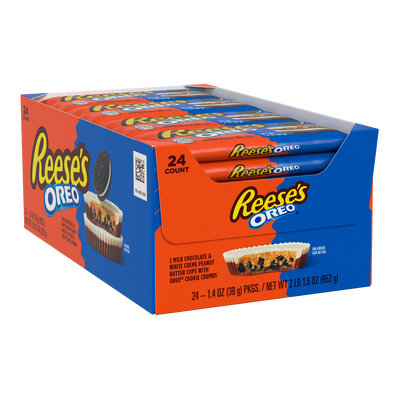 REESE'S OREO® Milk Chocolate and White Creme Peanut Butter Cups Candy Packs, 1.4 oz (24 Count)