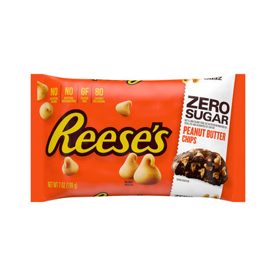 REESE'S Zero Sugar Peanut Butter Baking Chips Bag, 7 oz