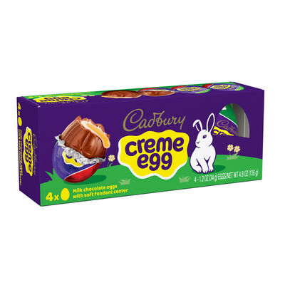 CADBURY CREME EGG Milk Chocolate and Fondant, Easter  Candy  Box, 1.2 oz  (4 Count)