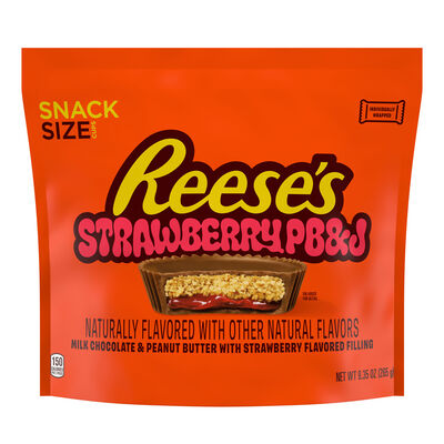 REESE'S PB&J Strawberry Milk Chocolate Snack Size Peanut Butter Cups, 9.35 oz