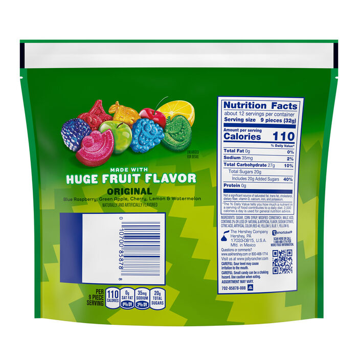 Image of JOLLY RANCHER Sour Gummies Candy Assorted 13oz Candy Bag Packaging