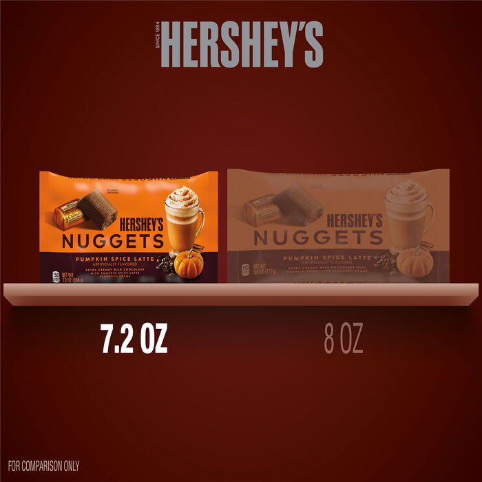 Image of HERSHEY'S NUGGETS Pumpkin Spice Latte Flavored, Fall Candy Bag, 7.2 oz Packaging