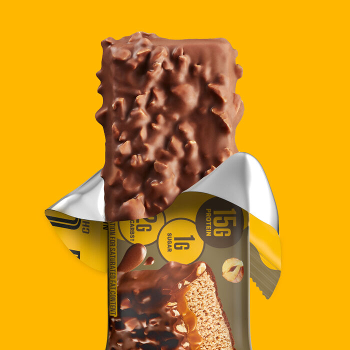 Image of FULFIL Chocolate Hazelnut Flavored Protein Bars, 1.41 oz (12 Count) Packaging