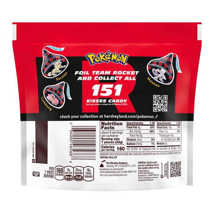 Image of HERSHEY'S KISSES Milk Chocolate Pok&eacute;mon Team Rocket Candy Share Pack, 9 oz Packaging