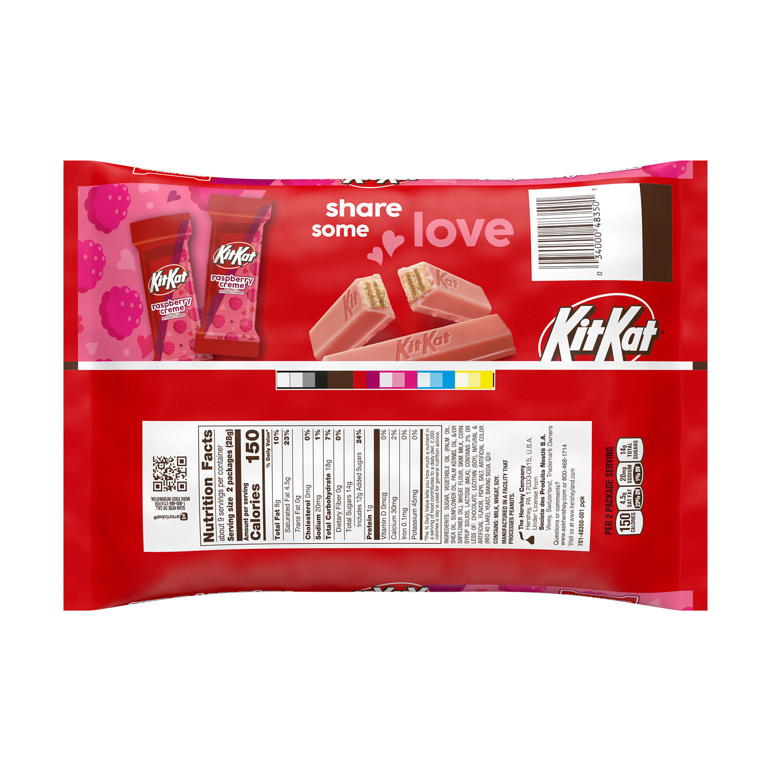 KIT KAT® Raspberry Flavored Creme Snack Size Wafers, Valentine's Candy ...