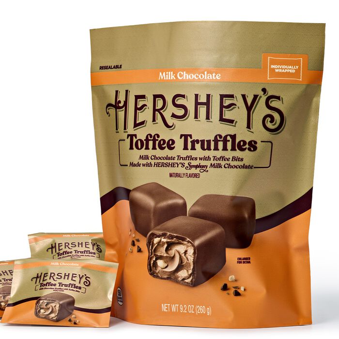 Image of HERSHEY’S Toffee Truffles Candy Bag, 9 oz Packaging