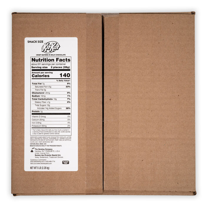 Image of KIT KAT® Milk Chocolate Wafer Candy Bars Snack Size 5lb Bulk Box Packaging