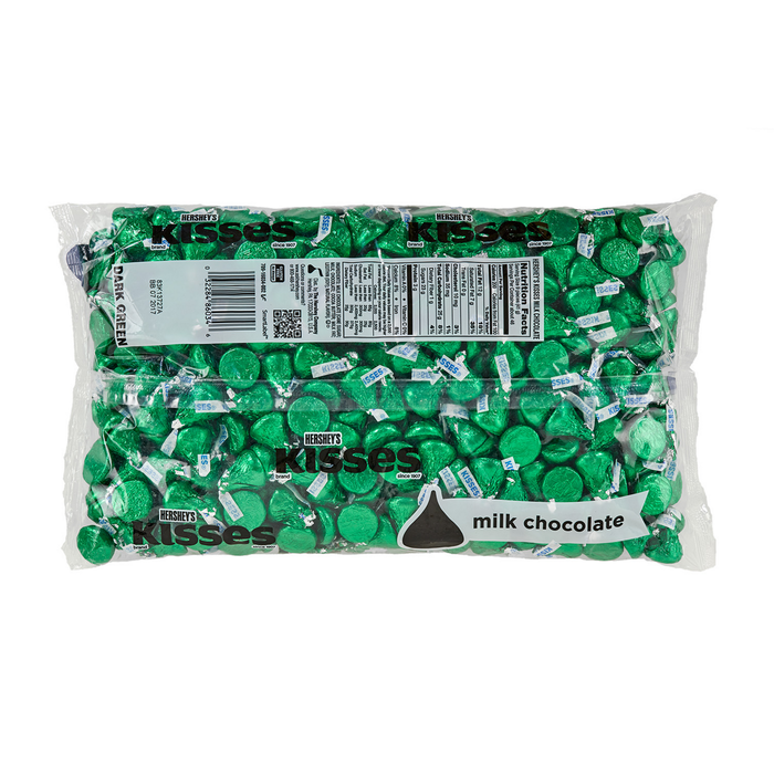 Image of KISSES Milk Chocolates in Dark Green Foils - 4.16 lbs. [4.16 lb. bag] Packaging
