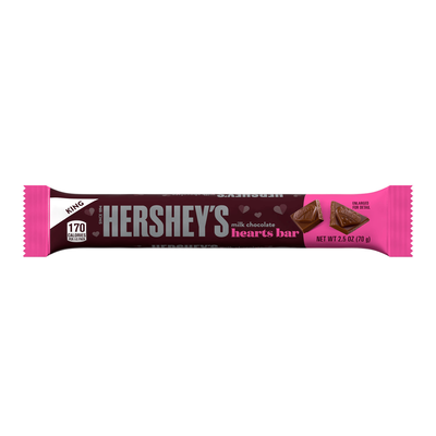 Valentine's HERSHEY'S Milk Chocolate Hearts King Size 2.5 oz.