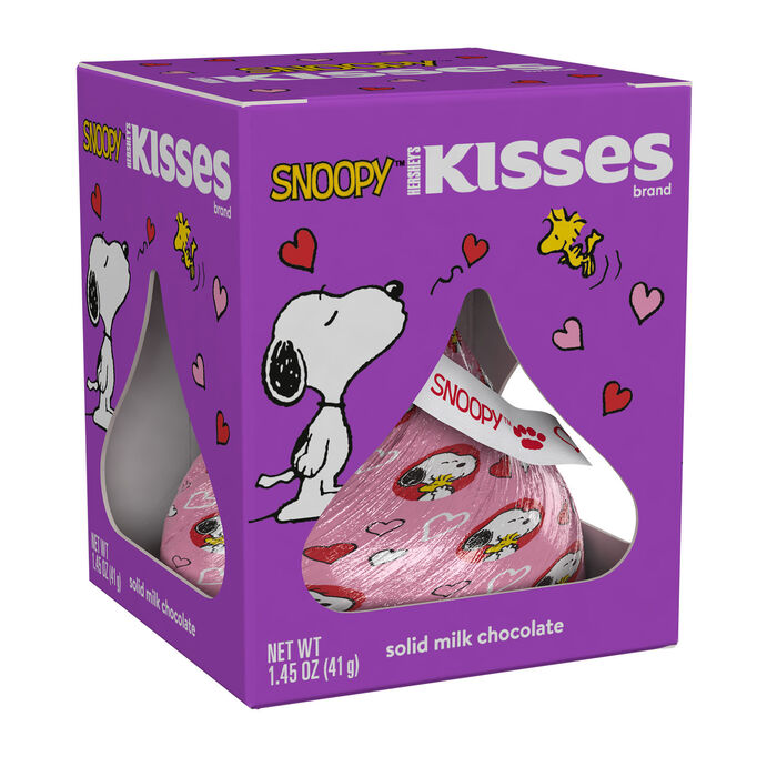 Image of HERSHEY'S KISSES Snoopy&trade; and Friends Solid Milk Chocolate Valentine's Candy Gift Boxes, 1.45 oz (6 Count) Packaging