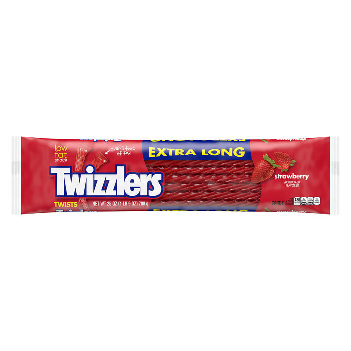 Image of TWIZZLERS World's Largest Strawberry X-Long Twists 25oz Candy Bag Packaging
