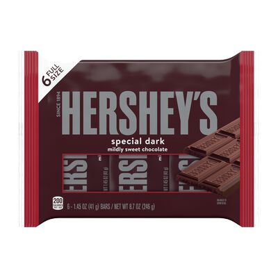 HERSHEY'S SPECIAL DARK Mildly Sweet Chocolate Candy Bars, 1.45 oz (6 Count)