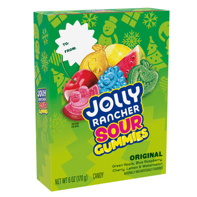 JOLLY RANCHER Original Fruit Flavored Sour Gummies, Christmas Candy Gift Box, 6 oz