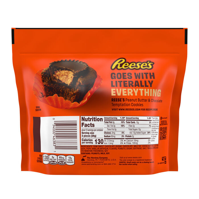 Image of REESE'S Miniatures Dark Chocolate Peanut Butter Cups Candy Share Pack, 9.3 oz Packaging