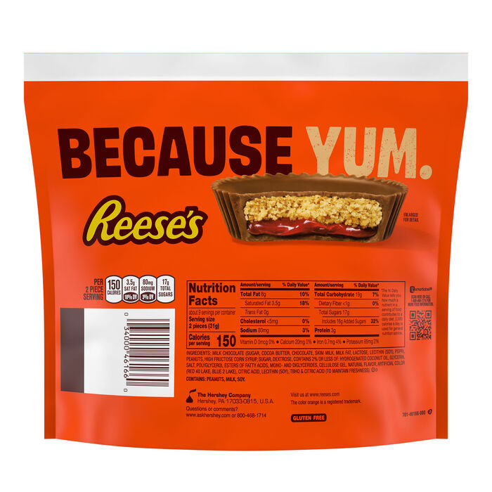 Image of REESE'S PB&J Strawberry Milk Chocolate Snack Size Peanut Butter Cups, 9.35 oz Packaging