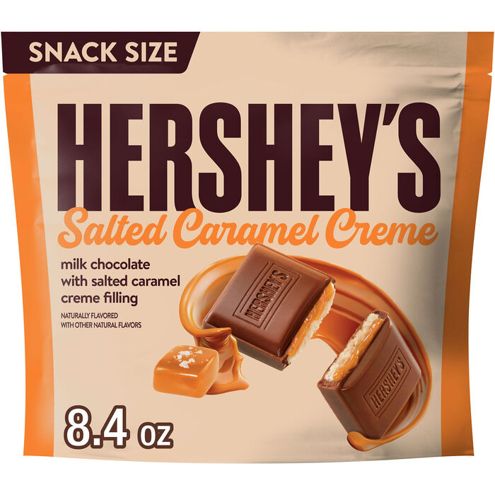 Image of HERSHEY'S Salted Caramel Creme Flavored Snack Size Candy Bag, 8.4 oz Packaging