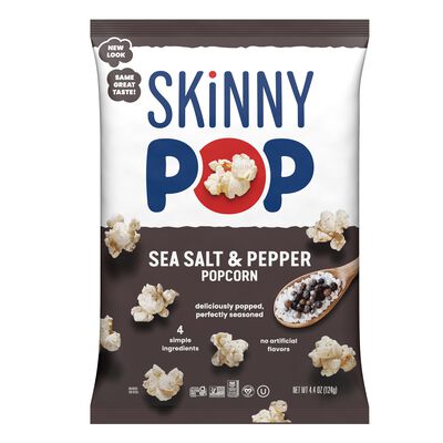 SKINNYPOP Sea Salt & Pepper Flavored Popcorn, 4.4 oz bag