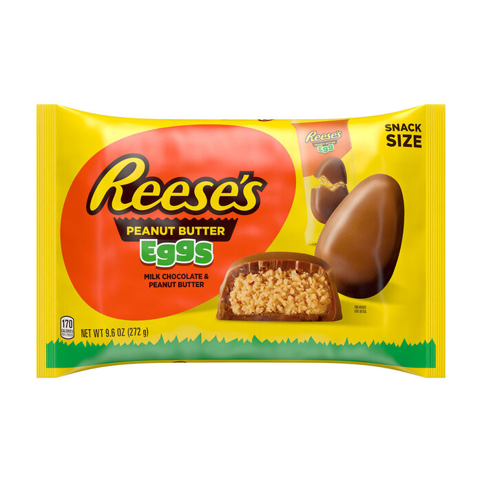 Image of REESE'S Milk Chocolate Snack Size Peanut Butter Eggs, Easter  Candy  Bag, 9.6 oz Packaging
