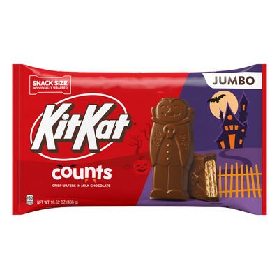 KIT KAT® Milk Chocolate Wafer Snack Size Halloween Counts, 16.52 oz Jumbo Candy Bag