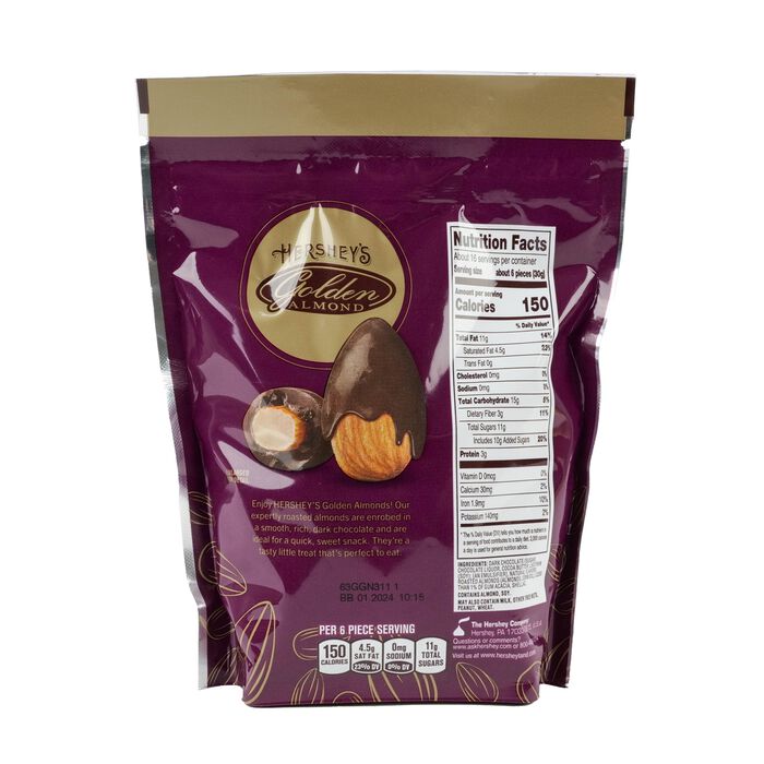 Image of HERSHEY'S Dark Chocolate Covered Almond 16oz Pouch Packaging