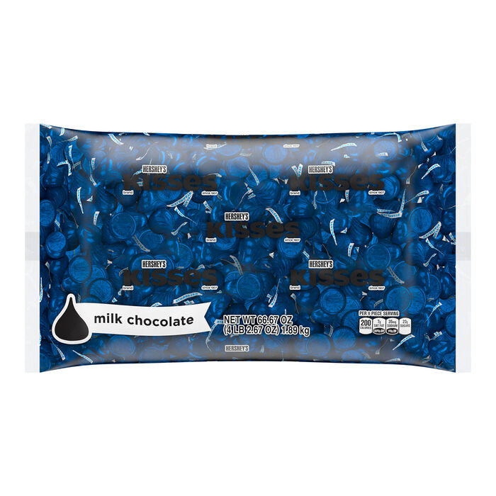 HERSHEY'S KISSES Light Blue Foil Milk Chocolate Candy, 66.7 oz bag