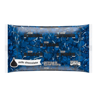 HERSHEY'S KISSES Milk Chocolates in Dark Blue Foils - 66.7oz 66.7oz Candy Bag