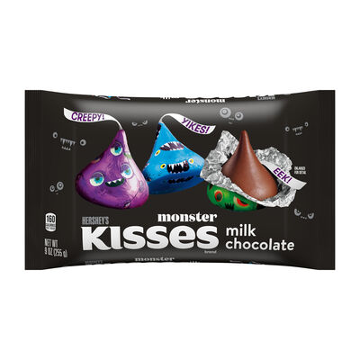 HERSHEY'S KISSES Milk Chocolate Monster, Halloween Candy Bag, 9 oz