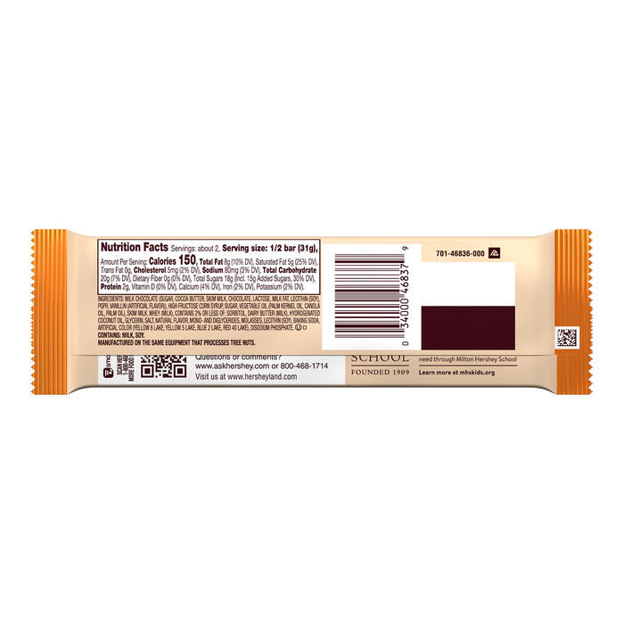 Image of HERSHEY'S Salted Caramel Creme Flavored King Size Candy Bar, 2.2 oz Packaging