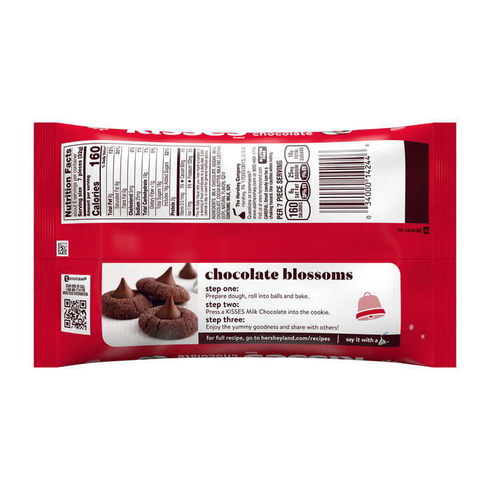 Image of HERSHEY'S KISSES Milk Chocolate, Christmas , Candy Bag, 9 oz Packaging