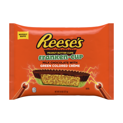 REESE'S FRANKEN-CUP Halloween Milk Chocolate Peanut Butter Cups, 9.35 oz bag