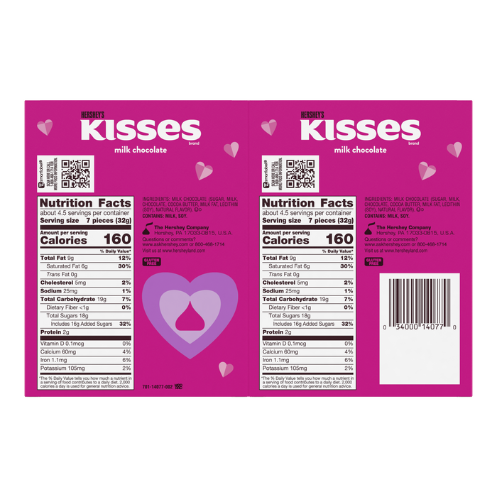 Image of Valentines HERSHEY'S Milk Chocolate KISSES BFF Gift Box 10oz. Packaging
