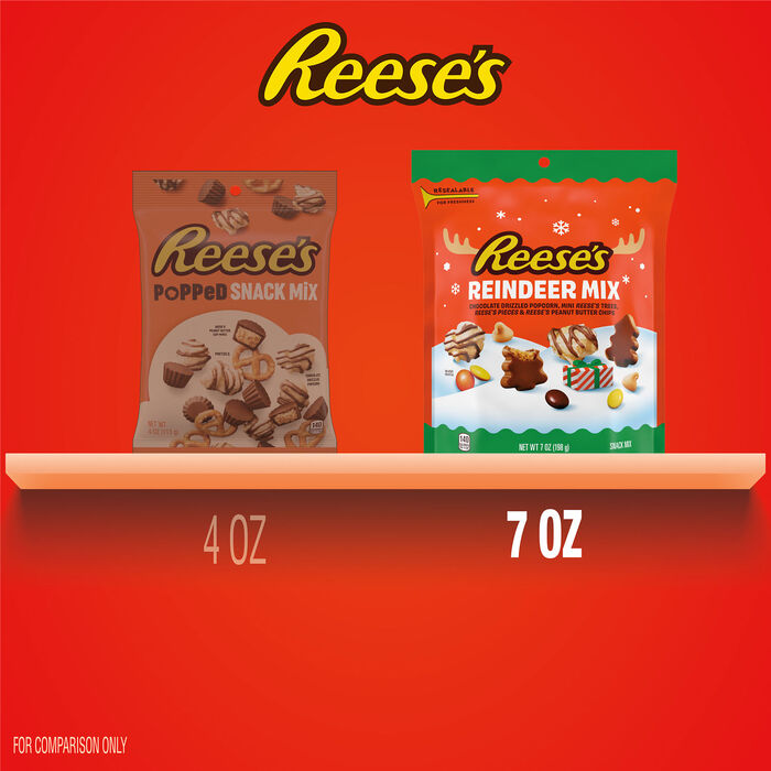 Image of REESE'S Reindeer Mix Assorted, Christmas , Snack Mix Bag, 7 oz Packaging