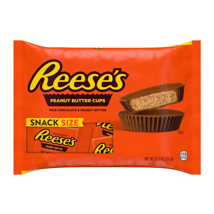 Image of REESE'S Milk Chocolate Peanut Butter Snack Size Cups, Candy Bag, 10.5 oz Packaging