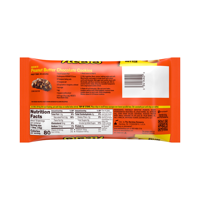 Image of REESE'S Peanut Butter Baking Chips, 10 oz. Bag Packaging
