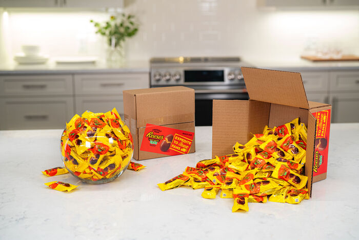 Image of Freshly Made REESE’S Peanut Butter Eggs 3LB Box Packaging
