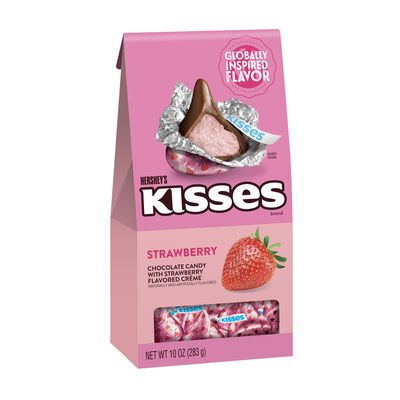 HERSHEY'S KISSES Flavors of The World Strawberry 10oz Pouch
