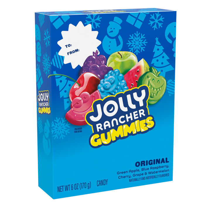 Image of JOLLY RANCHER Original Fruit Flavored Gummies, Christmas Candy Gift Box, 6 oz Packaging