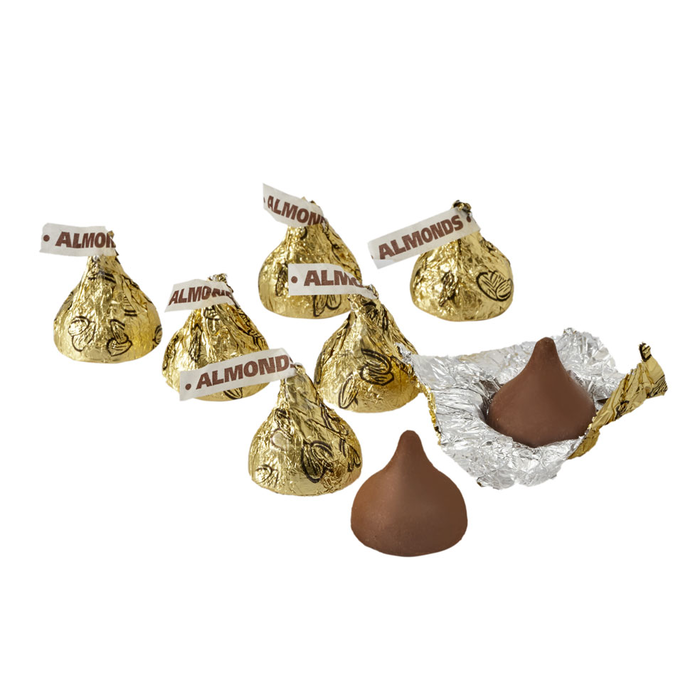 Image of KISSES Milk Chocolates with Almonds in Gold Foils - 4.16 lbs. [4.16 lb. bag] Packaging