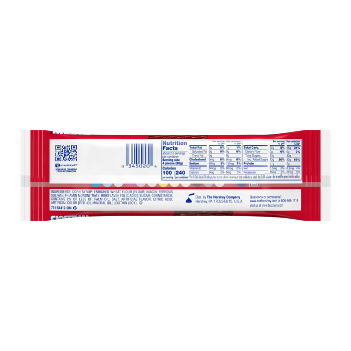 Image of TWIZZLERS Strawberry Twists Standard Size 2.5oz Candy Bar Packaging